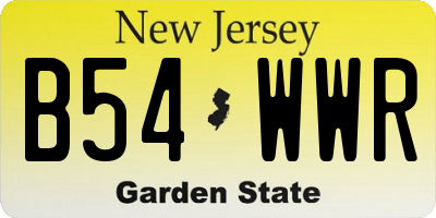 NJ license plate B54WWR