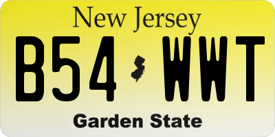 NJ license plate B54WWT
