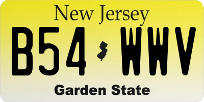 NJ license plate B54WWV
