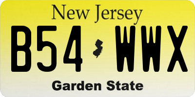 NJ license plate B54WWX