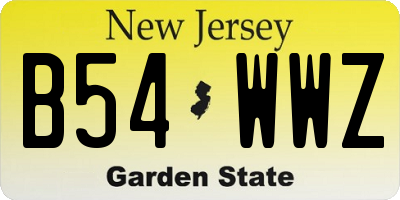 NJ license plate B54WWZ