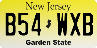 NJ license plate B54WXB