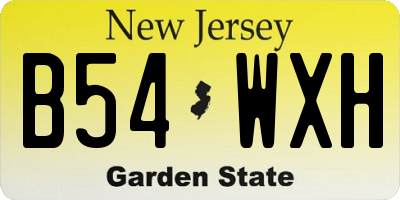 NJ license plate B54WXH