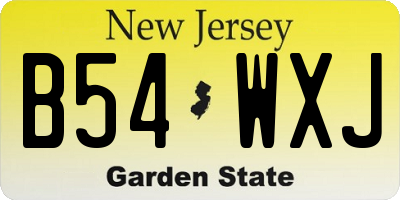 NJ license plate B54WXJ