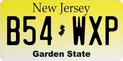 NJ license plate B54WXP