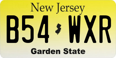 NJ license plate B54WXR