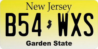 NJ license plate B54WXS