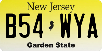 NJ license plate B54WYA