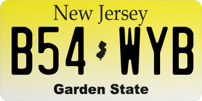 NJ license plate B54WYB