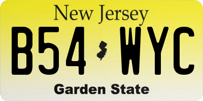 NJ license plate B54WYC