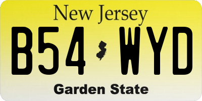 NJ license plate B54WYD
