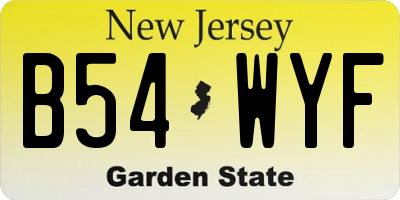 NJ license plate B54WYF