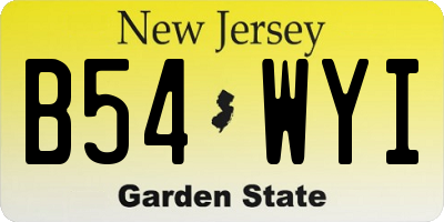 NJ license plate B54WYI