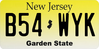 NJ license plate B54WYK