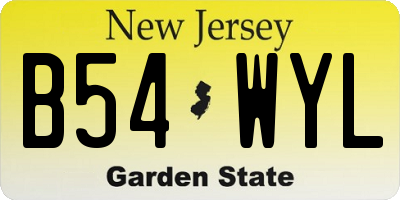 NJ license plate B54WYL