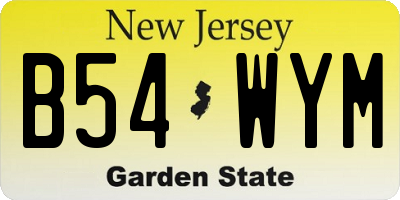 NJ license plate B54WYM