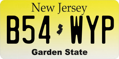 NJ license plate B54WYP