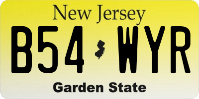 NJ license plate B54WYR