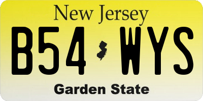 NJ license plate B54WYS