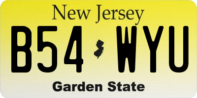 NJ license plate B54WYU