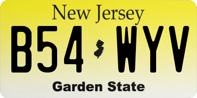 NJ license plate B54WYV