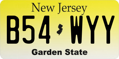 NJ license plate B54WYY