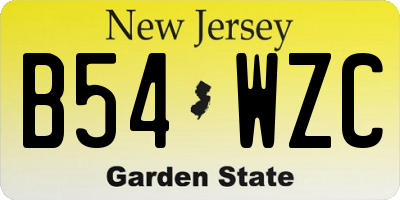 NJ license plate B54WZC