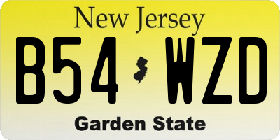 NJ license plate B54WZD