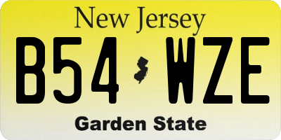 NJ license plate B54WZE