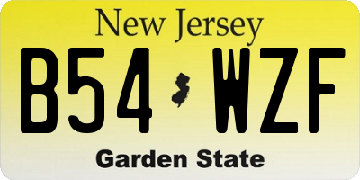 NJ license plate B54WZF