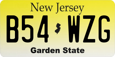 NJ license plate B54WZG