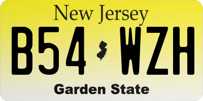 NJ license plate B54WZH