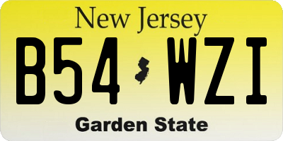 NJ license plate B54WZI