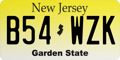 NJ license plate B54WZK