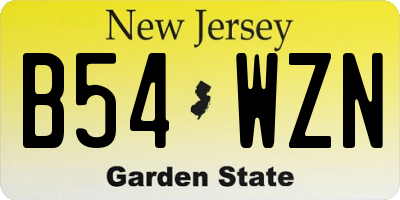 NJ license plate B54WZN