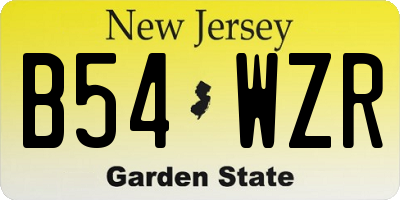 NJ license plate B54WZR