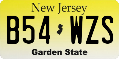 NJ license plate B54WZS