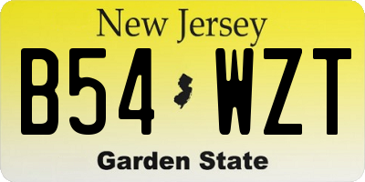 NJ license plate B54WZT