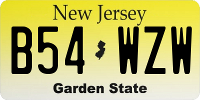 NJ license plate B54WZW