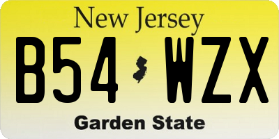 NJ license plate B54WZX