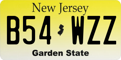 NJ license plate B54WZZ