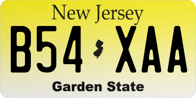 NJ license plate B54XAA