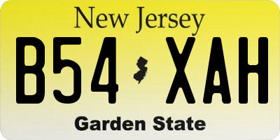 NJ license plate B54XAH