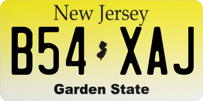 NJ license plate B54XAJ
