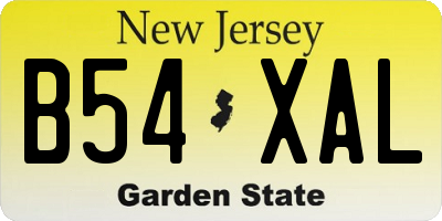 NJ license plate B54XAL