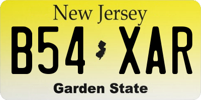 NJ license plate B54XAR