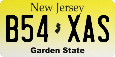 NJ license plate B54XAS