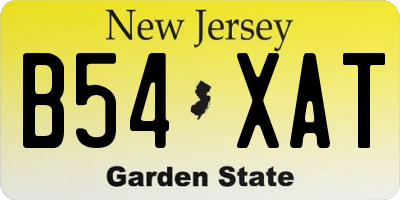 NJ license plate B54XAT