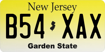 NJ license plate B54XAX