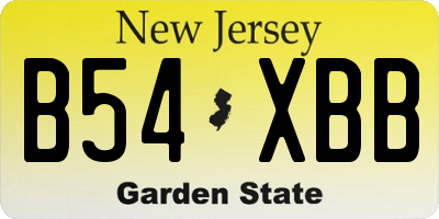 NJ license plate B54XBB